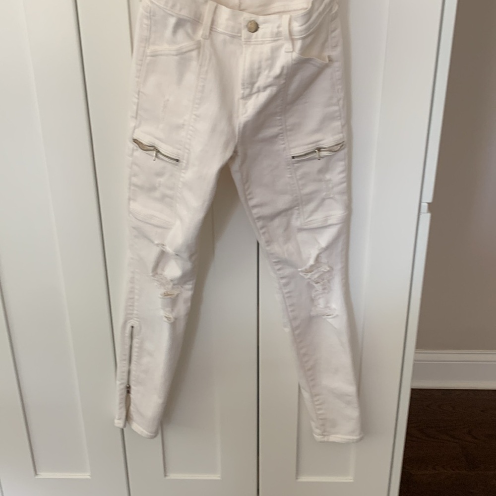 J Brand White Jeans Sleek Modern Fit